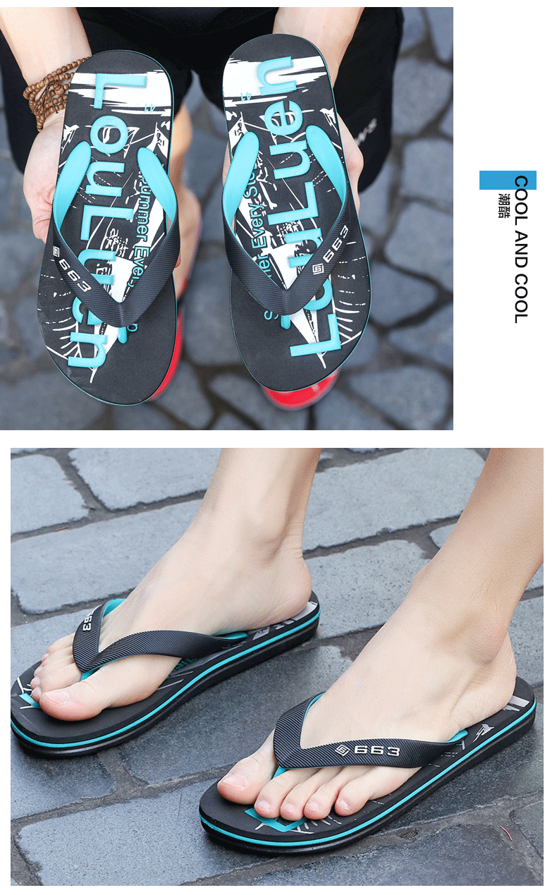 Wholesale of summer men's flip-flops in Lu 'an, outdoor thick-soled men's slippers, casual cool flip-flops for men to wear outside, foreign trade undefined