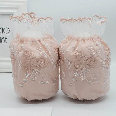 韩版秋冬袖套双层蕾丝绣花成人护袖防污中长套袖男女袖头批发定制|ms