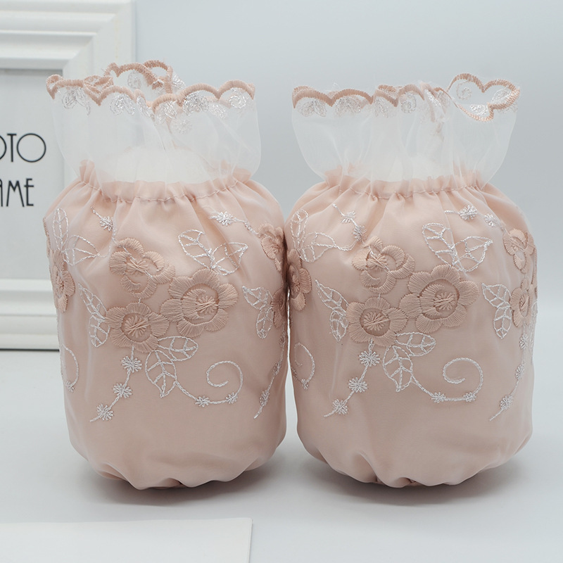 韩版秋冬袖套双层蕾丝绣花成人护袖防污中长套袖男女袖头批发定制|ms