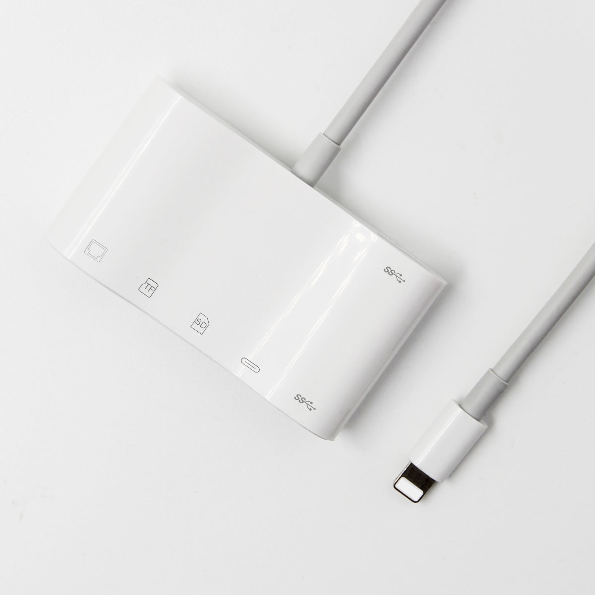 适用苹果六合一读卡器以太网 lightning多功能读卡器TF/SD/USB