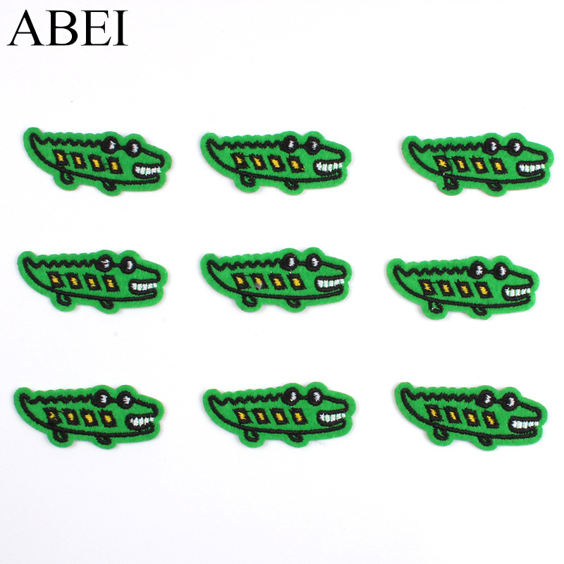 电脑绣花卡通动物布贴刺绣小鳄鱼补丁贴儿童衣服裤子书包帽子贴布