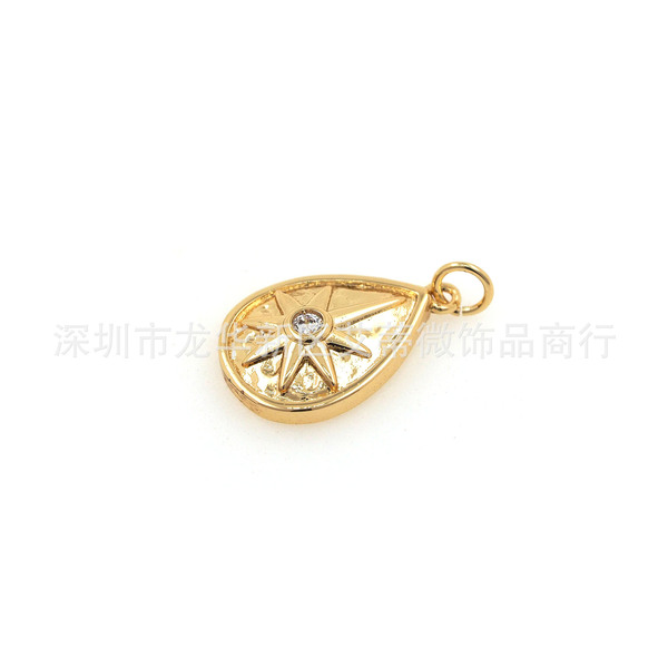 Copper pendant with zircon drop-shaped