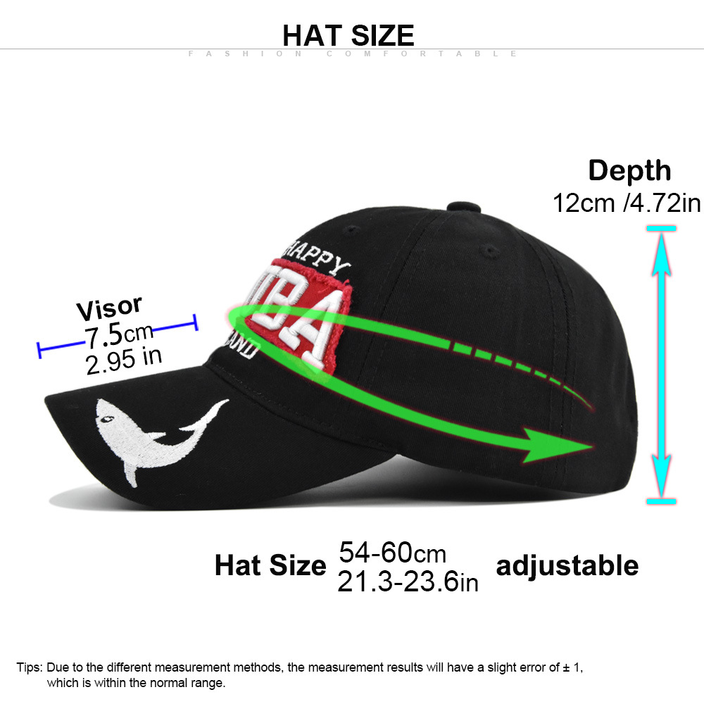 Baseball Cap For Men Embroidered Shark Letter Duckbill Sun Hat_voghion.com