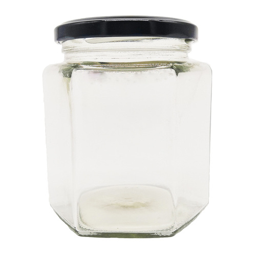 Hexagonal hex honey glass bottle sealed jar with lid small size jam pickles chili lemon canning jar