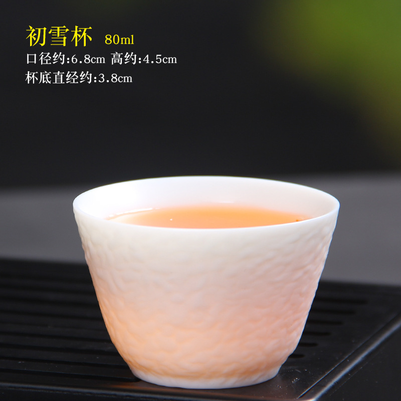 Winjiang dehua porcelana blanca Kung Fu taza de té oveja grasa Jade taza de té hecha a mano cerámica pequeña taza de té hogar taza individual