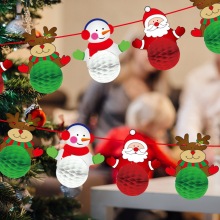 圣诞节装饰品 节日场地布置纸拉条圣诞用品圣诞老人雪人纸球拉花