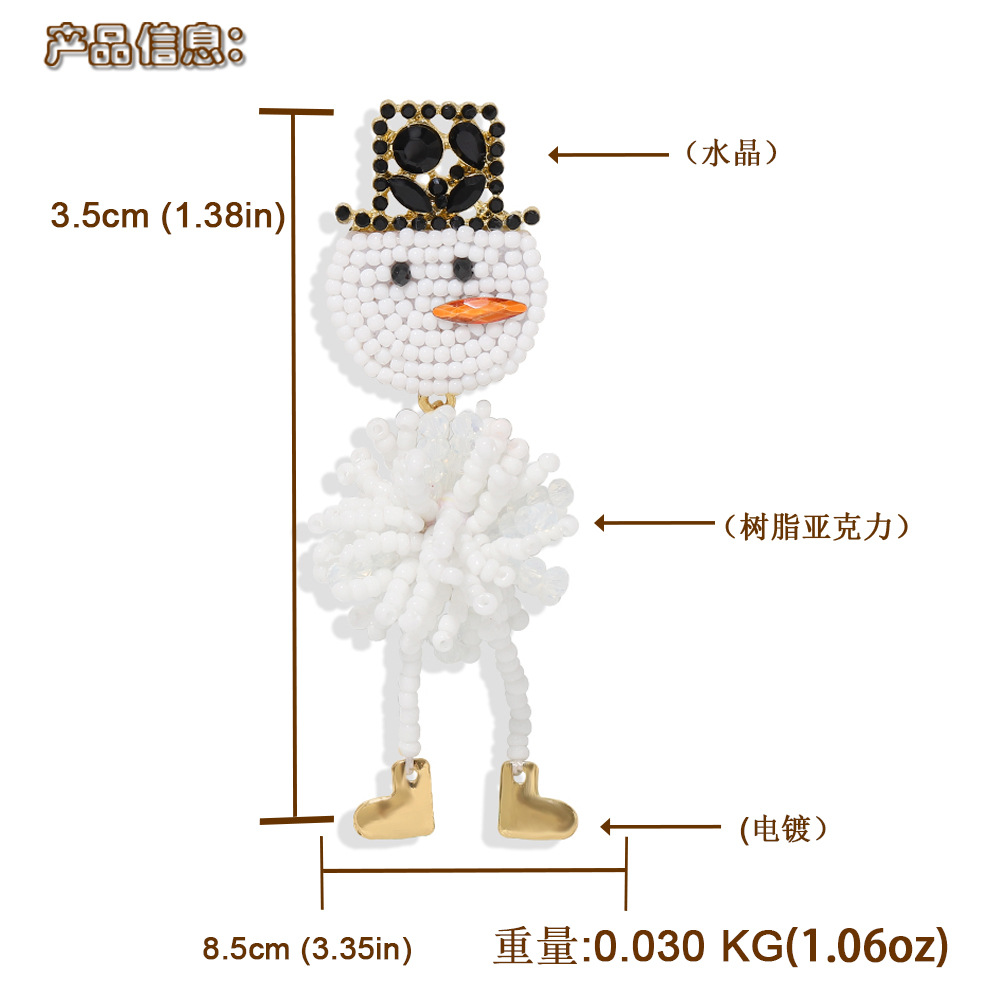 Creative Snowman Earrings display picture 1