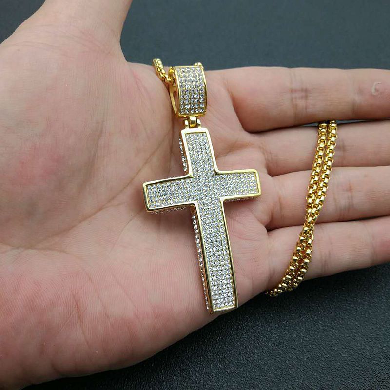Men'S Gender 1 Piece Hip-hop Cross Titanium Steel Men's Pendant Necklace