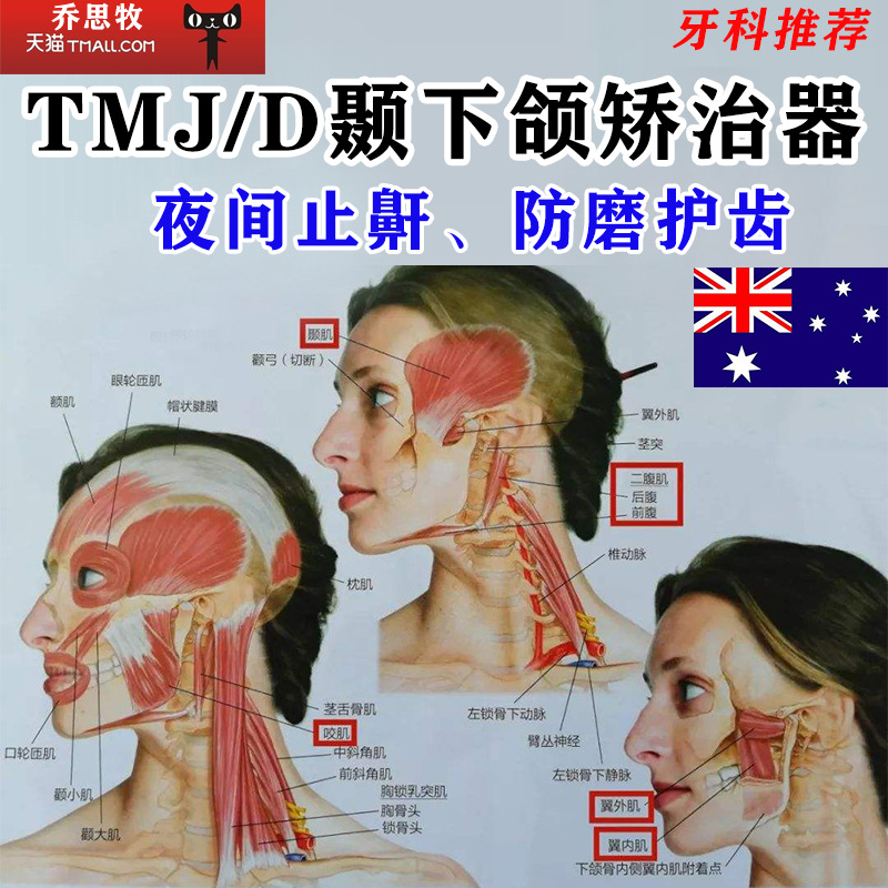 TMJ颞下颌關節絮亂綜合征矯正夜間打呼魯防磨牙張口疼痛彈響脫臼