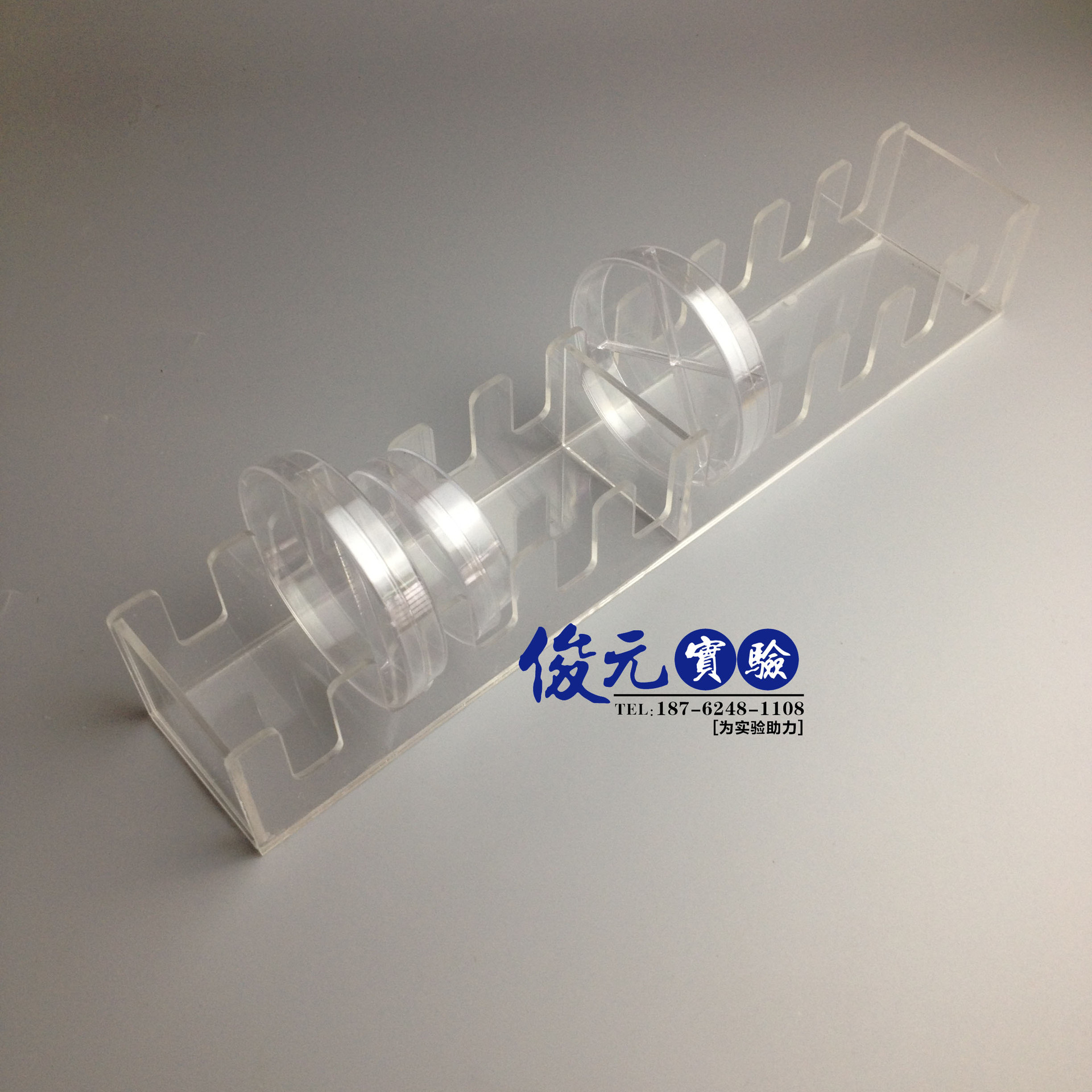 有机玻璃培养皿架 10孔  竖放 90塑料培养皿 孔距18mm 间距18mm
