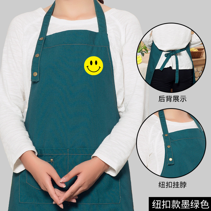 Delantal de trabajo de estilo coreano imprimible LOGO impresión servicio de cocina publicidad fruta café supermercado a prueba de aceite anti-fouling hombres y mujeres