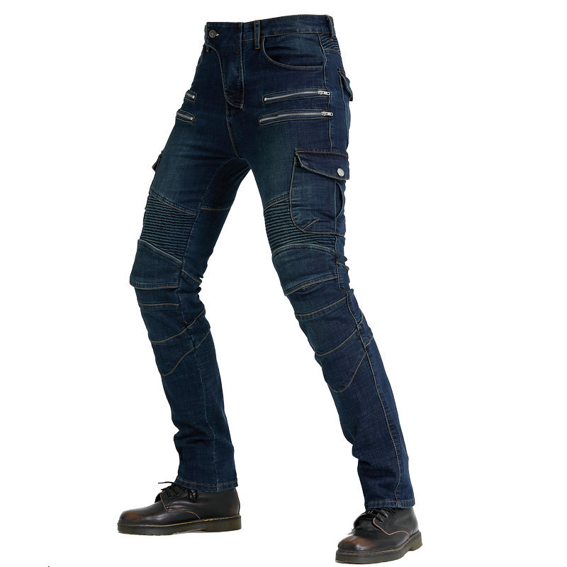 Pantalones de montar en motocicleta directos de fábrica pantalones vaqueros de los hombres resistentes a las caídas fuera de la carretera verano cuatro estaciones pantalones casuales de motocicleta de algodón puro