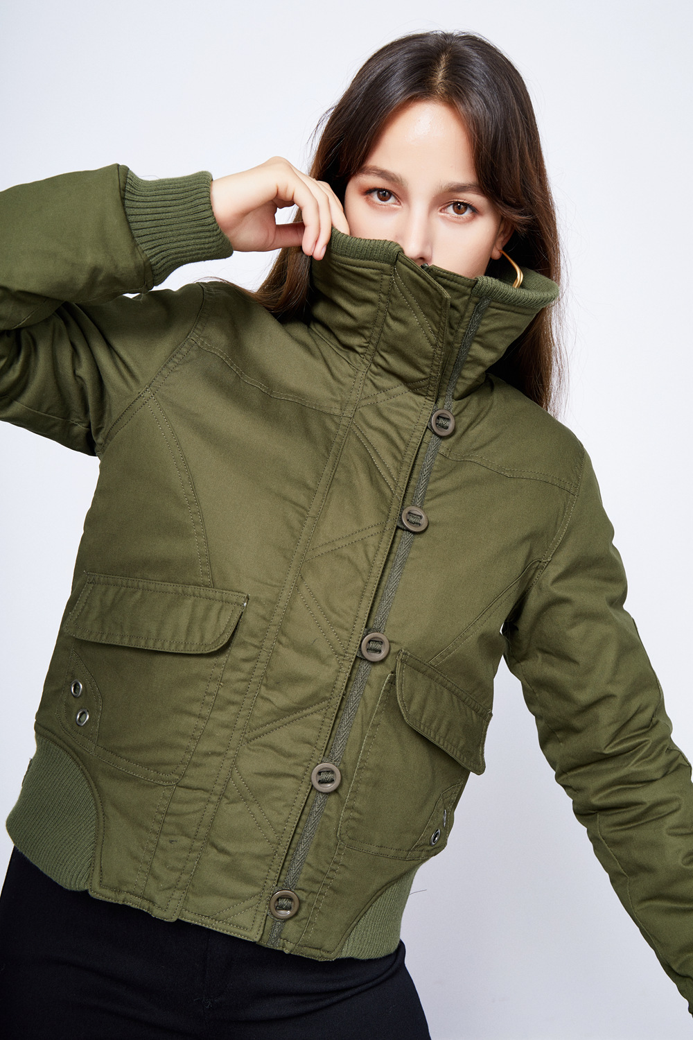 wholesale women s clothing Nihaostyles short cotton-padded jacket  NSNXH67426