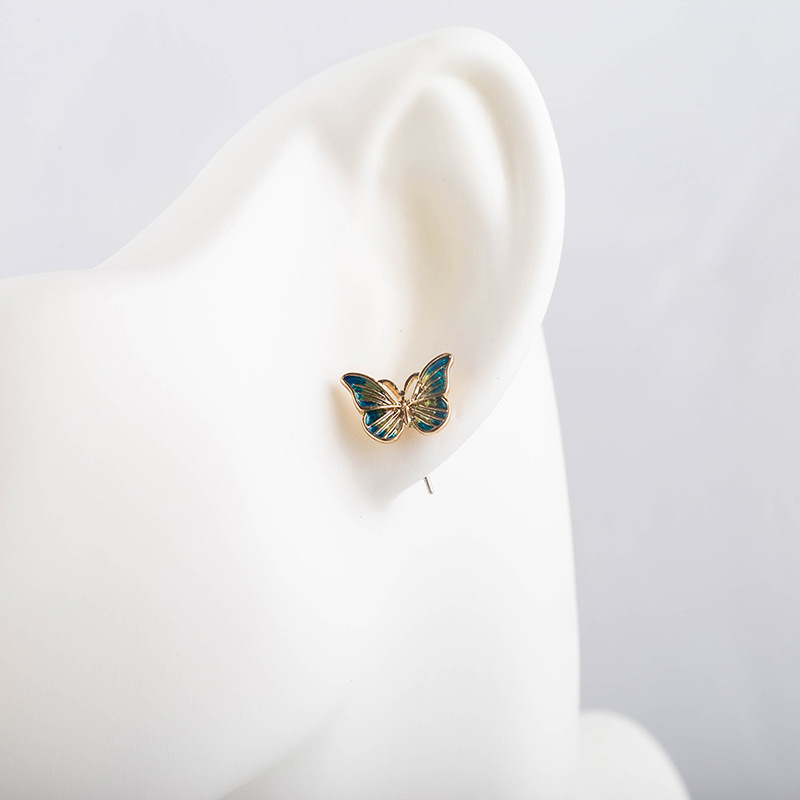 Butterfly Gradient S925 Silver Needle Fashion Earrings display picture 9