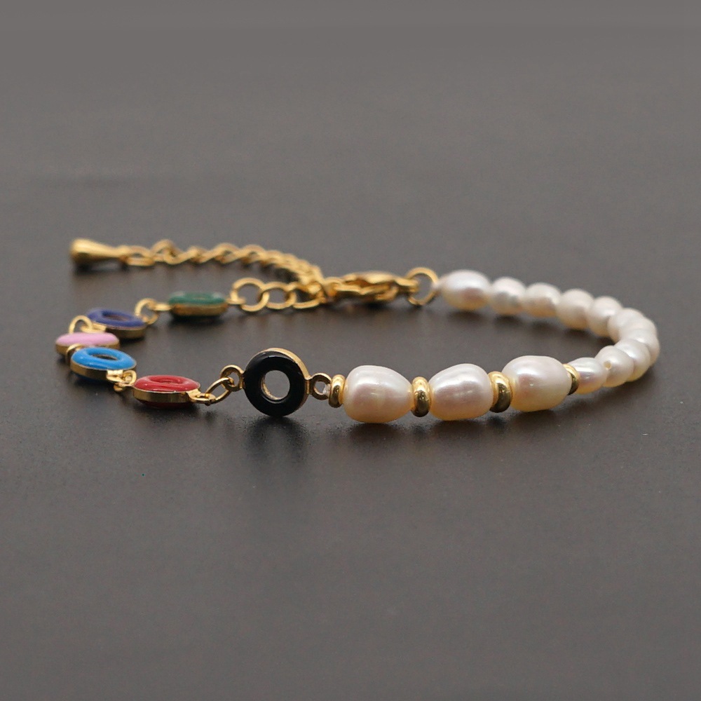 Retro Ethnic Style Color Eye Beads Simple Baroque Natural Freshwater Pearl Bracelet display picture 7