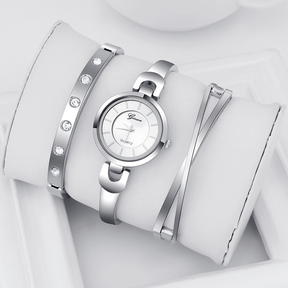 Trend Rhinestone Bracelet Set Threepiece  Watchpicture5