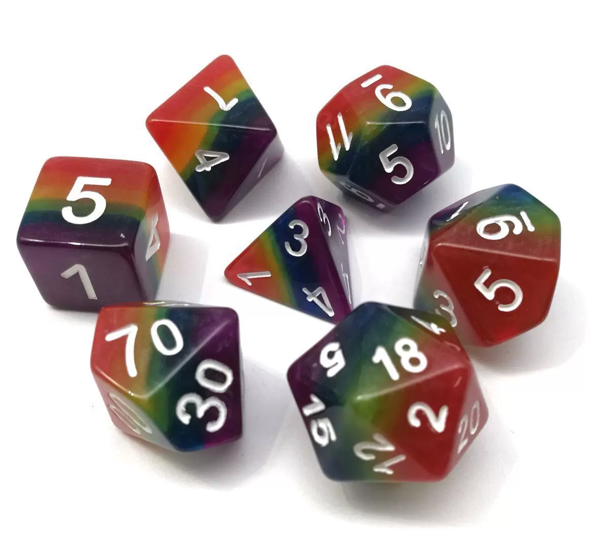 性感时尚的七色彩虹DND游戏骰子