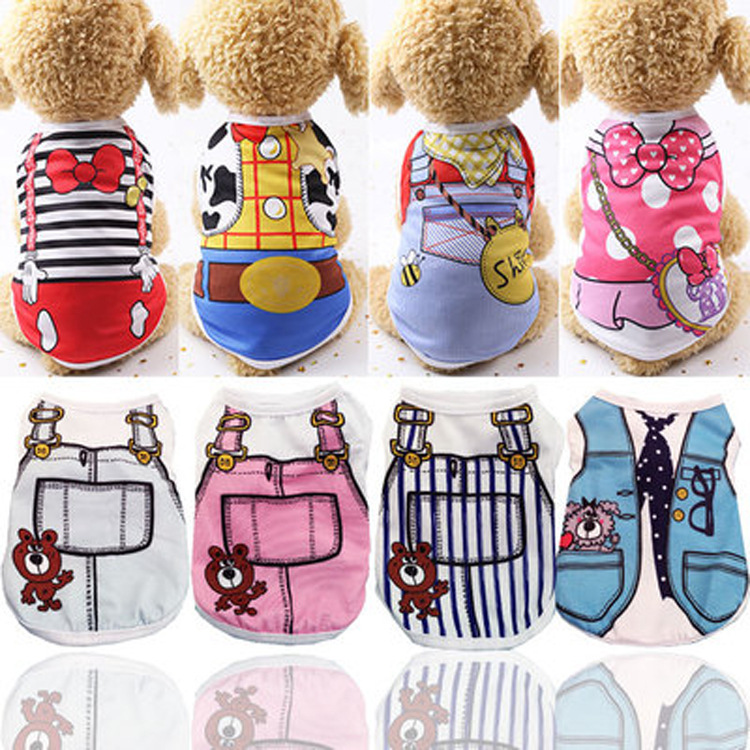 straps vest Pets Spring and summer vest Teddy Bichon clothes Kitty clothes vest Mesh ventilation