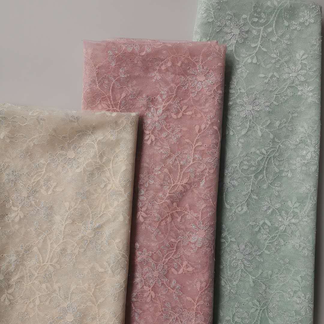 2020年新款锦涤银丝小花叶子剪线波浪边提花蕾丝 品质好 颜色现货