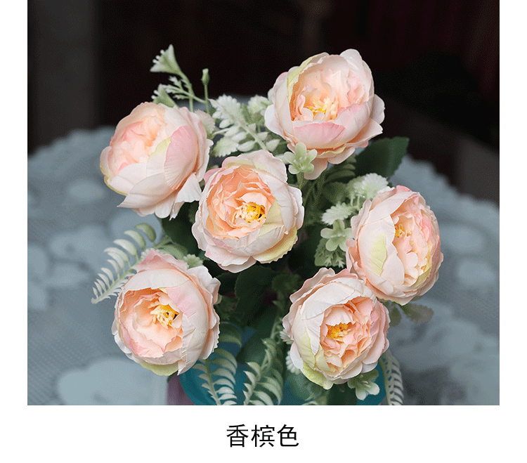 Silk fabric peony artificial flower handles, door knocker decorative flowers, silk flower artificial flowers, wall decorations, hanging decorations, Amazon supply detail image 6
