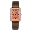 Fashionable rectangular watch, quartz belt, wish, Korean style, diamond encrusted