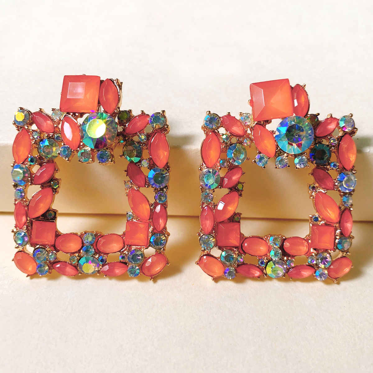 Fashion Geometric Diamond Alloy Earrings Ear Studs display picture 3