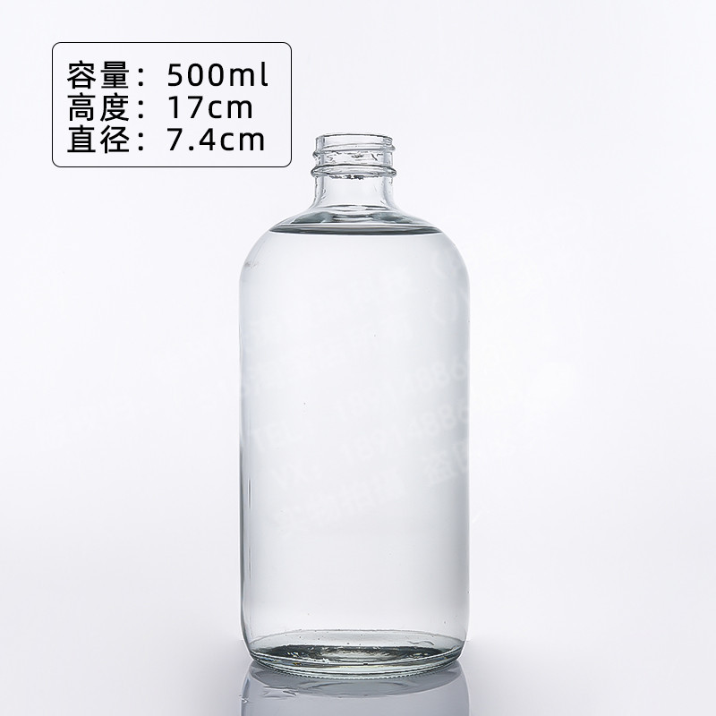 Fábrica de suministro directo de 500mL botella de aceite esencial de té de Boston 250mL botella de bomba de vidrio azul botella de emulsión al por mayor