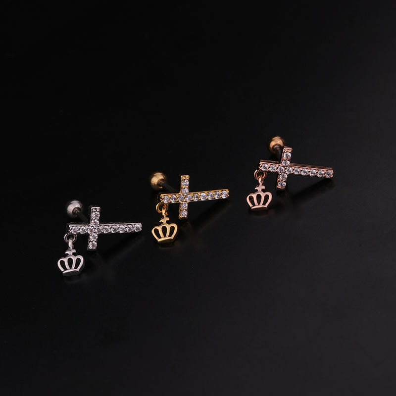 1g Weight Earrings Classification Housewarming, Anniversary, Business, Wedding, Travel, Birthday, Festival Occasion Metal Material Star Pattern Women'S Gender Inlaid Zircon Design Korean Creative  Studs Stainless Steel  Earrings 7