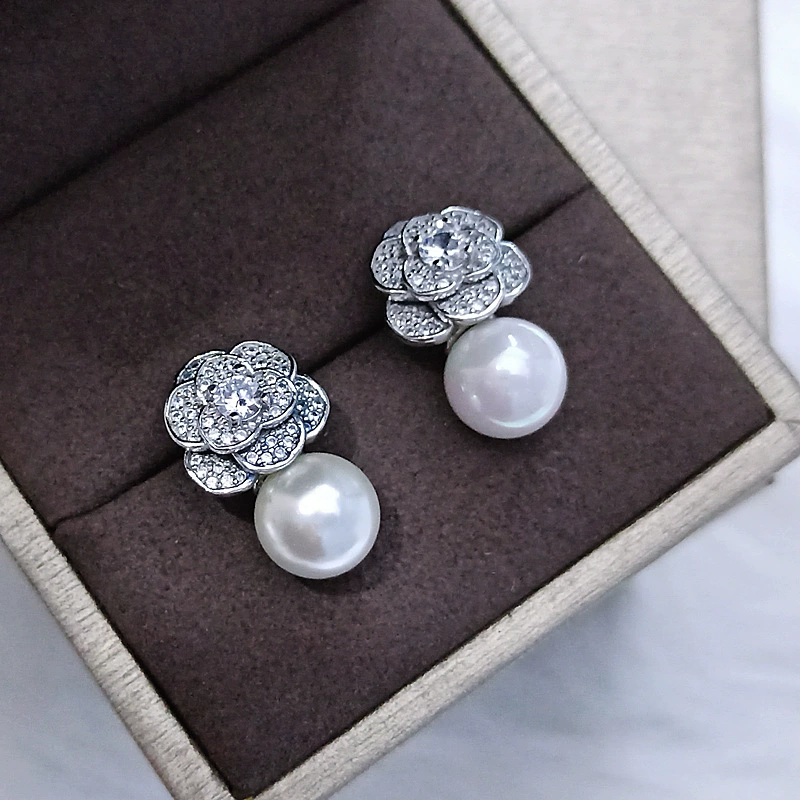Серьги из жемчуга, японского и корейского, серебро 925 пробы, легкий люксовый стиль, подарок на день рождения