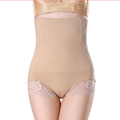 Seamless and invisible lace high-waisted abdominal compression pants for postpartum women, body shaping undergarments with waist cinching and butt lifting features.