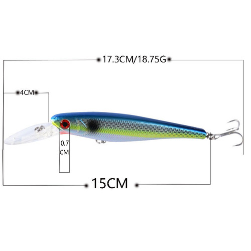 [New Minnow 8 colors] Lure bait 15CM/18.7G thickened long tongue fake bait sea fishing hard bait fishing gear batch