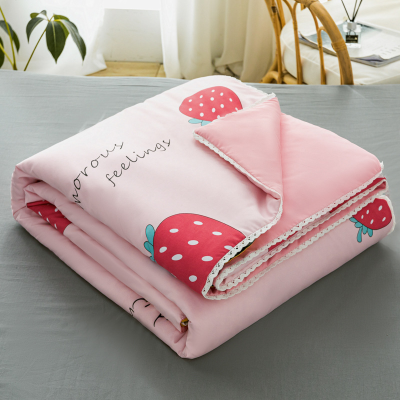 【厂家直销】韩式亲肤水洗棉印花夏被单人双人空调被子夏季薄被芯|ms