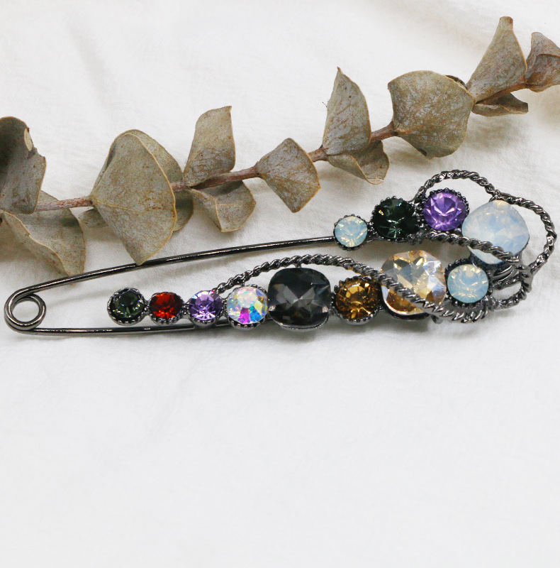 Safety Pin Brooch For Men Large Decorative Crystal Coat Pin_voghion.com