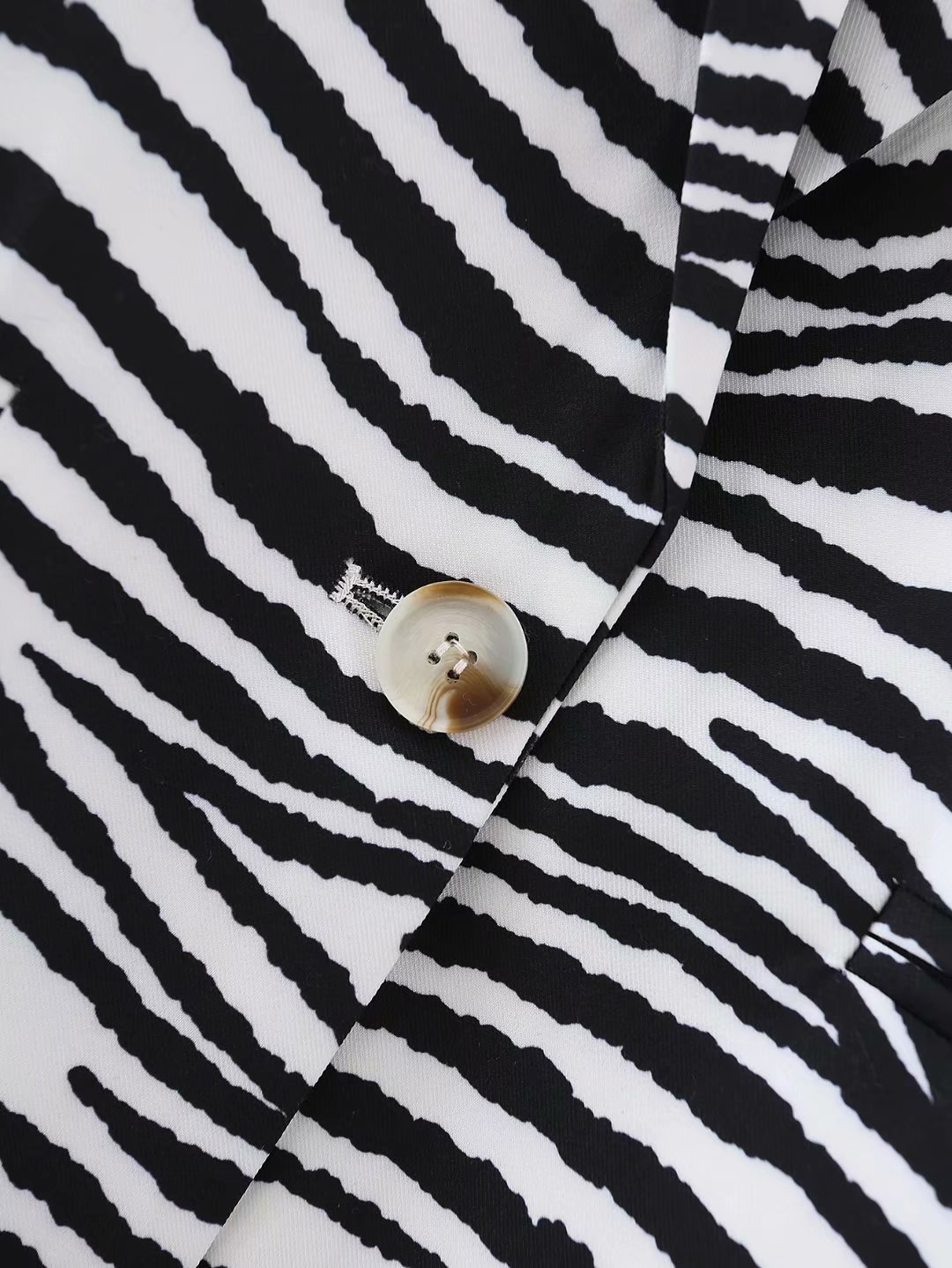 zebra pattern one button suit jacket NSAM14269