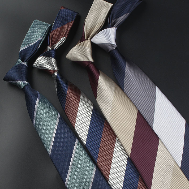 formal wear business affairs Men&#39;s Tie 8cm Occupation marry Groom Korean Edition Hand necktie 1200 Needle striped tie