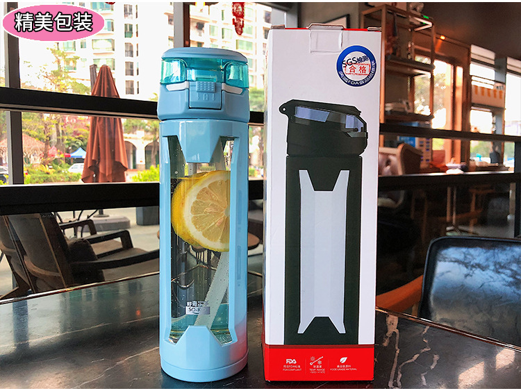 Simple Straw Cup Double-layer Insulation Business Glass Portable High Temperature Resistant Water Cup display picture 8