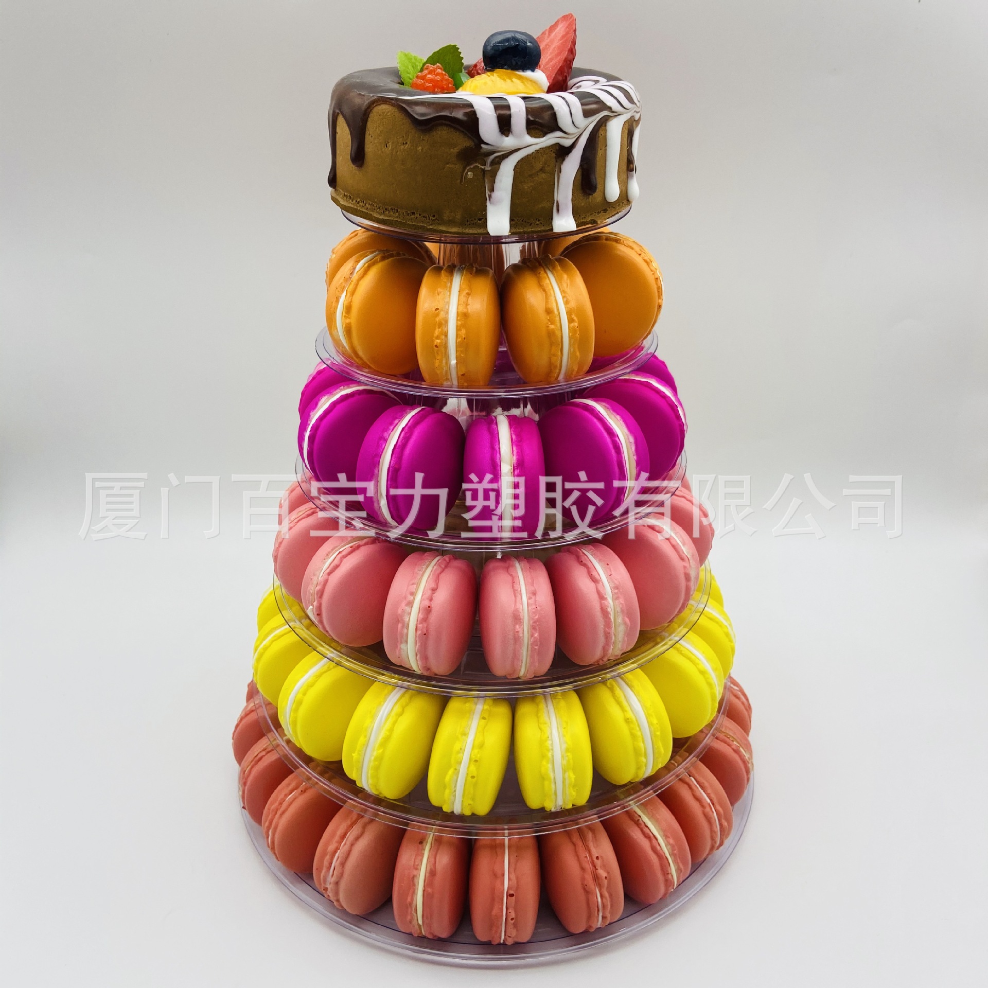 6 capas macaron soporte de exhibición macaron pastel de embalaje multifuncional soporte de exhibición macaron embalaje de plástico