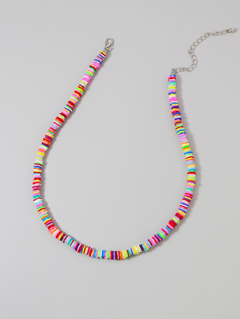 Fashion New Colorful Soft Clay Alloy Necklace For Women Hot Sale Wholesale display picture 4