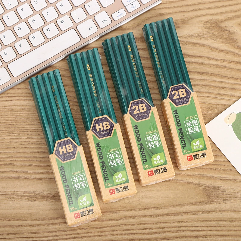 Заводской заказ 10 шестиугольный Зеленый стержень классическая печать письмо HB карандаш эскиз рисунок 2b карандаш студенческие призы
