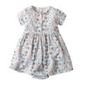 Foreign children girl Short sleeved dress Baby clothes Baby coveralls Ha-sleeved dress Baby