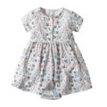Foreign children girl Short sleeved dress Baby clothes Baby coveralls Ha-sleeved dress Baby