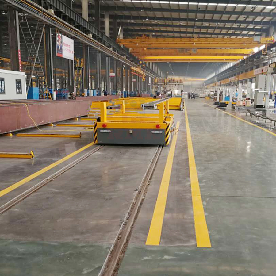 轨道可转弯地轨小车车间运输横向过跨工业化电动平板车卷材平板车