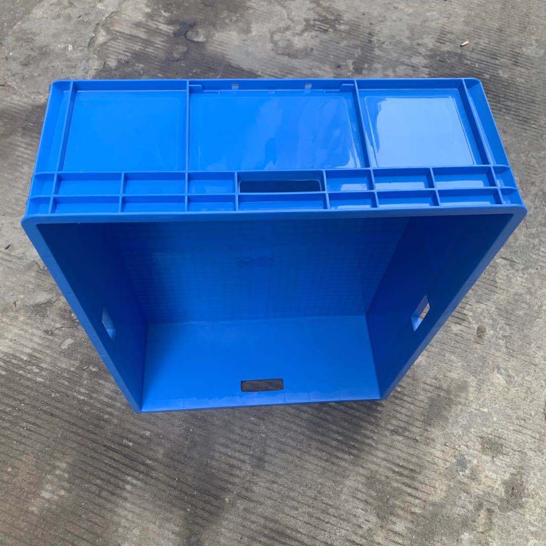 蓝色塑胶箱 加厚塑料周转箱 800*600*340堆叠式物流箱 物料运输箱
