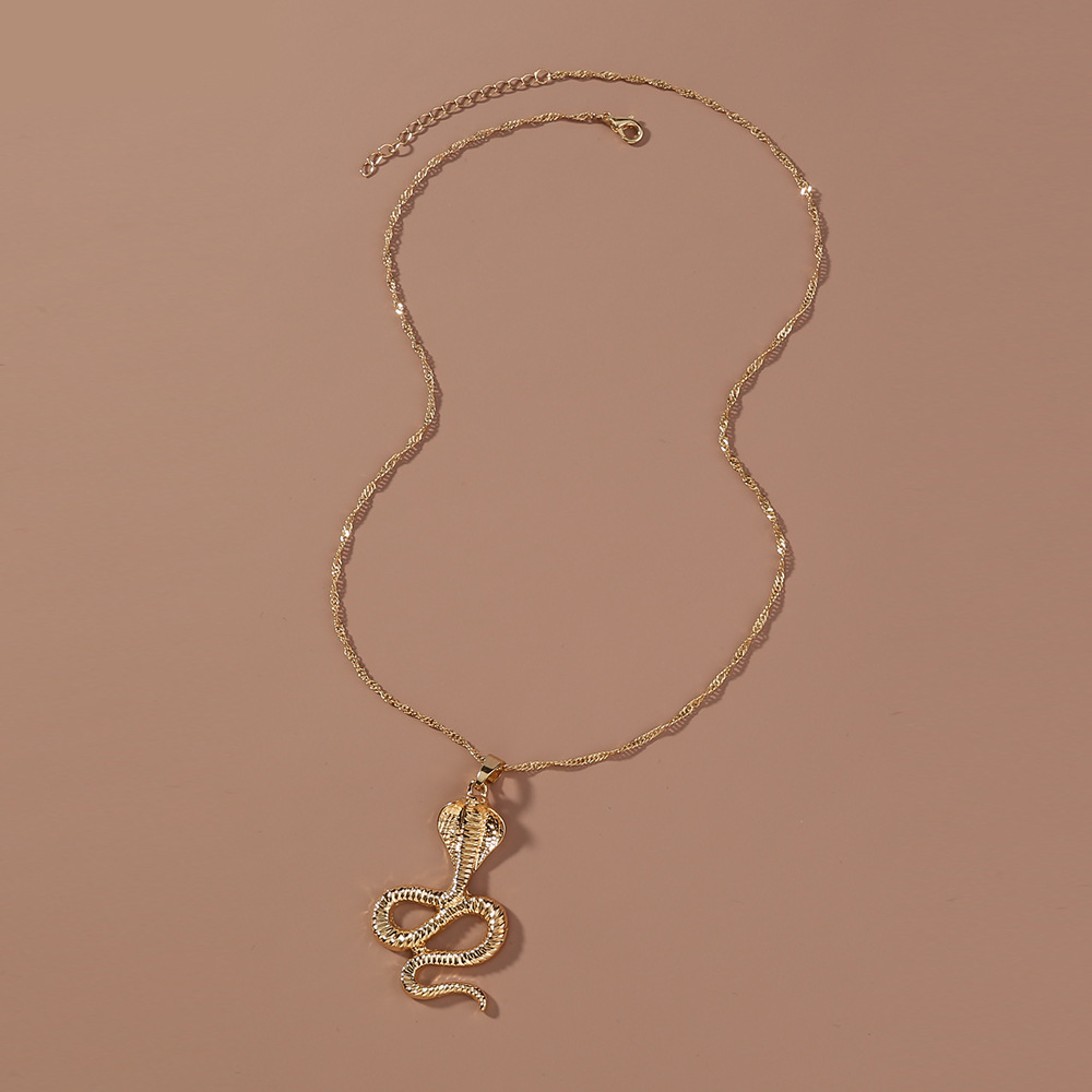 Mode Kobra Form Anhänger Einlagige Halskette display picture 6