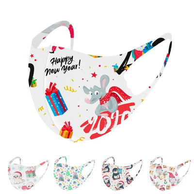 兒童防塵口罩可水洗聖誕系列新年印花外貿ebay熱銷爆款現貨代發