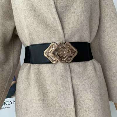 复古对扣腰封女弹力松紧宽收腰装饰连衣裙大衣外套束腰厂家直销