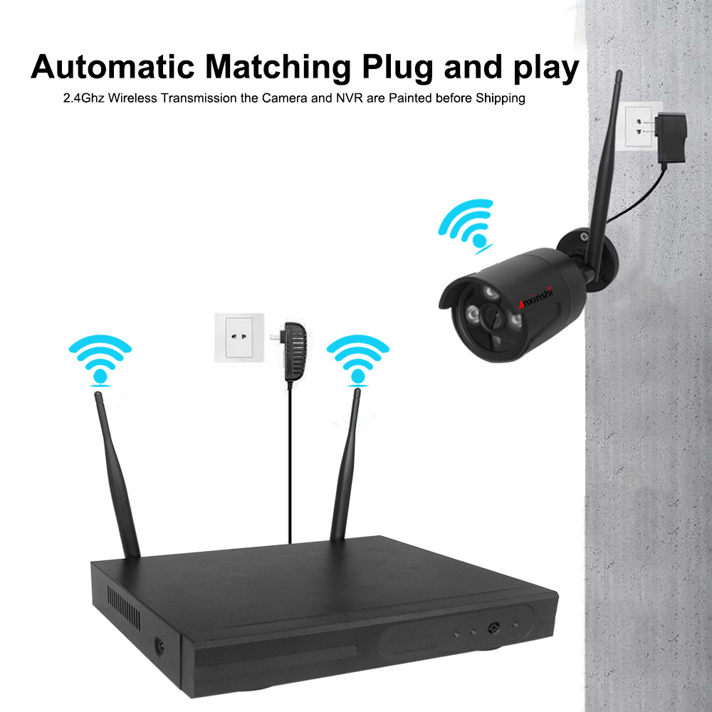 Sicherheitsüberwachung drahtloses WLAN-Kamera-Set 8-Kanal drahtloses NVR-Set Festplatte Video-Rekorder Netzwerkkamera
