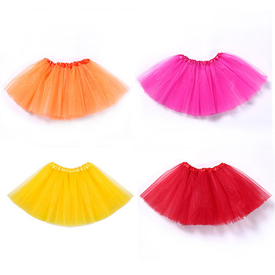 热销糖果色涤纶网纱tutu裙cosplay派对芭蕾舞蹈反串儿童tutu批发