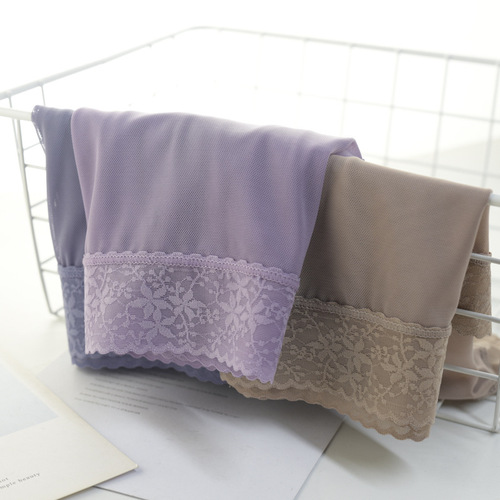 Full mesh lace high waist large size fat MM women's underwear sexy thin summer breathable women's briefs panties