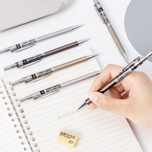 Metal automatic pencil 0.5/0.7mm lead refill student simple push pen office mechanical pencil wholesale
